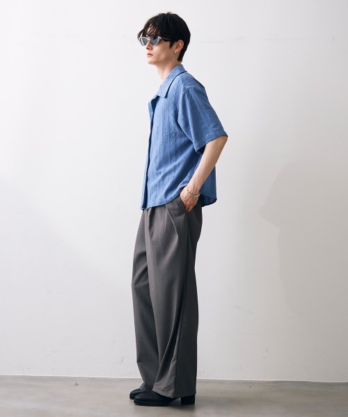 Shoowtime（ショウタイム）の「Double tuck wide slacks / 2タックワイドスラックス（スラックス・メンズ・ブラック/グレー・MEDIUM/LARGE/X-LARGE）」の15枚目の写真