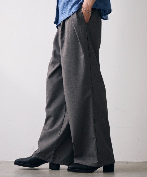 Shoowtime（ショウタイム）の「Double tuck wide slacks / 2タックワイドスラックス（スラックス・メンズ・ブラック/グレー・MEDIUM/LARGE/X-LARGE）」の16枚目の写真