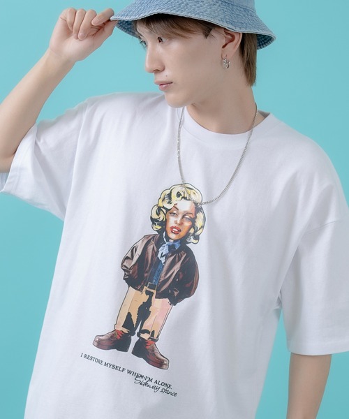 SIDEWAY STANCE(サイドウェイスタンス)の「【SIDEWAY STANCE】オールドウーマン半袖Tシャツ 70437(Tシャツ/カットソー・メンズ・カーキ/ホワイト/ブラック・SMALL/LARGE/MEDIUM/X-LARGE)」の2枚目の写真