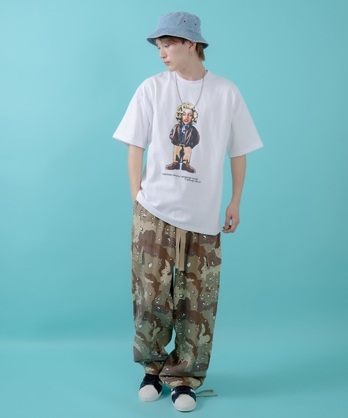 SIDEWAY STANCE(サイドウェイスタンス)の「【SIDEWAY STANCE】オールドウーマン半袖Tシャツ 70437(Tシャツ/カットソー・メンズ・カーキ/ホワイト/ブラック・SMALL/LARGE/MEDIUM/X-LARGE)」の7枚目の写真