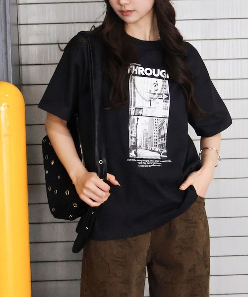 SpRay（スプレイ）の「汗染み防止フォト Tシャツ（Tシャツ/カットソー・レディース・ブラウン/アイボリー/ブラック/グレー/チャコールグレー・FREE）」の7枚目の写真