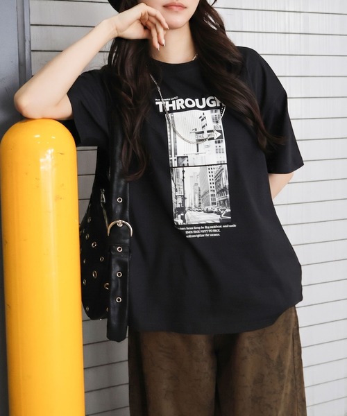 SpRay（スプレイ）の「汗染み防止フォト Tシャツ（Tシャツ/カットソー・レディース・ブラウン/アイボリー/ブラック/グレー/チャコールグレー・FREE）」の8枚目の写真
