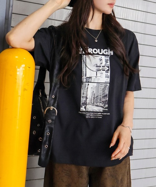 SpRay（スプレイ）の「汗染み防止フォト Tシャツ（Tシャツ/カットソー・レディース・ブラウン/アイボリー/ブラック/グレー/チャコールグレー・FREE）」の9枚目の写真