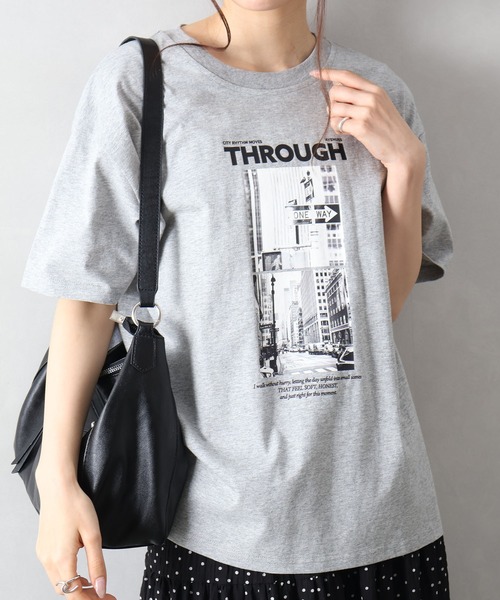 SpRay（スプレイ）の「汗染み防止フォト Tシャツ（Tシャツ/カットソー・レディース・ブラウン/アイボリー/ブラック/グレー/チャコールグレー・FREE）」の22枚目の写真