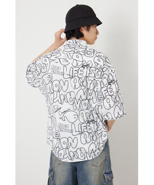 RODEO CROWNS WIDE BOWL(ロデオクラウンズワイドボウル)の「ドローイングホエールシャツ(シャツ/ブラウス・メンズ・ホワイト/オレンジ/ブラック・MEDIUM/LARGE)」の16枚目の写真