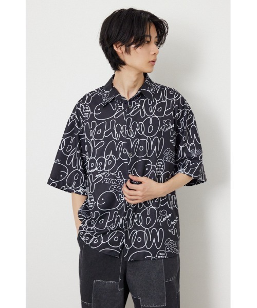 RODEO CROWNS WIDE BOWL(ロデオクラウンズワイドボウル)の「ドローイングホエールシャツ(シャツ/ブラウス・メンズ・ホワイト/オレンジ/ブラック・MEDIUM/LARGE)」の4枚目の写真