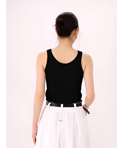 ACUD(アクド)の「Sleeveless Ribbed Knit _Black(Tシャツ/カットソー・レディース・ブラック・FREE)」の3枚目の写真