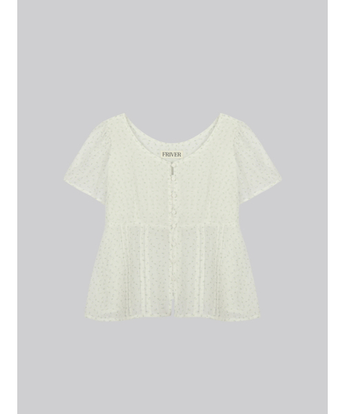 FRIVER07（フリバー07）の「Floral print blouse [FRSP02BL05]_White（シャツ/ブラウス・レディース・ホワイト・FREE）」の2枚目の写真