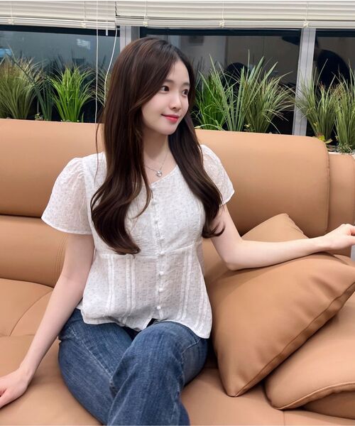 FRIVER07（フリバー07）の「Floral print blouse [FRSP02BL05]_White（シャツ/ブラウス・レディース・ホワイト・FREE）」の3枚目の写真