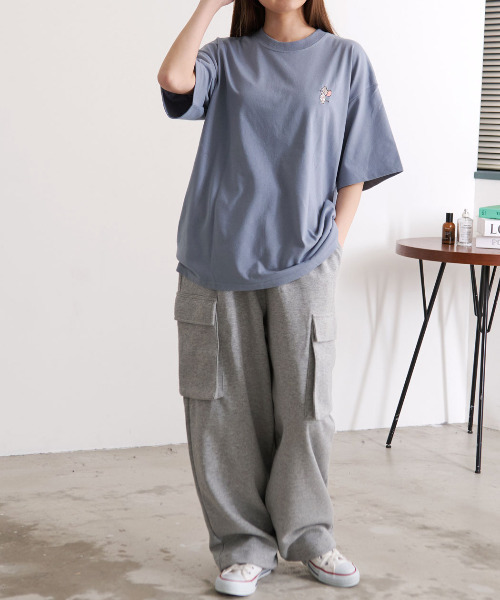 Tom&Jerry(トムアンドジェリー)の「『TOM&JERRY/トムアンドジェリー』うずくまりサガラTEE(Tシャツ/カットソー・レディース・スミクロ/オートミール/サックスブルー/オフホワイト・L/LL/M)」の18枚目の写真