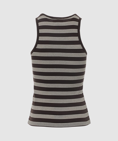 GANNI（ガニー）の「Soft Cotton Rib Tank Top Stripe（タンクトップ・レディース・ブラウン系その他・M/S/XS）」の2枚目の写真