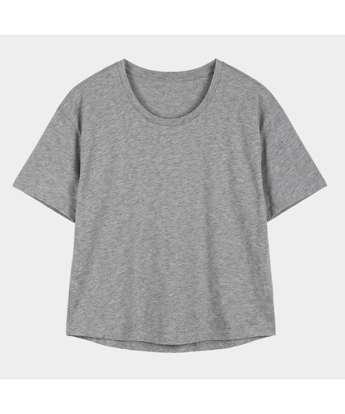 GCLIP(ジクリップ)の「エッセンシャルUネックセミクロップTシャツ3カラー(Tシャツ/カットソー・メンズ・ライトグレー/ブラック/ホワイト・MEDIUM/LARGE/X-LARGE)」の3枚目の写真