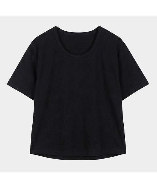 GCLIP(ジクリップ)の「エッセンシャルUネックセミクロップTシャツ3カラー(Tシャツ/カットソー・メンズ・ライトグレー/ブラック/ホワイト・MEDIUM/LARGE/X-LARGE)」の2枚目の写真
