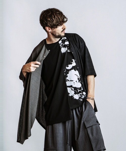 NO ID.(ノーアイディ)の「【NO ID.】Asymmetry Poncho Cardigan / アシンメトリー ポンチョ カーディガン(ポンチョ・メンズ・グレー/その他23/ブラック・ONE SIZE)」の20枚目の写真