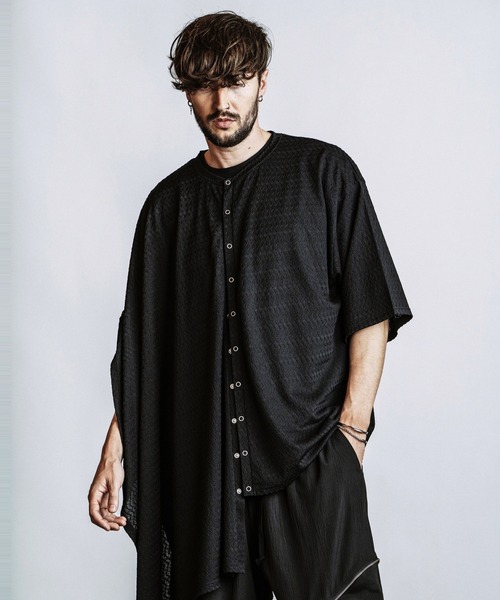 NO ID.(ノーアイディ)の「【NO ID.】Asymmetry Poncho Cardigan / アシンメトリー ポンチョ カーディガン(ポンチョ・メンズ・グレー/その他23/ブラック・ONE SIZE)」の22枚目の写真