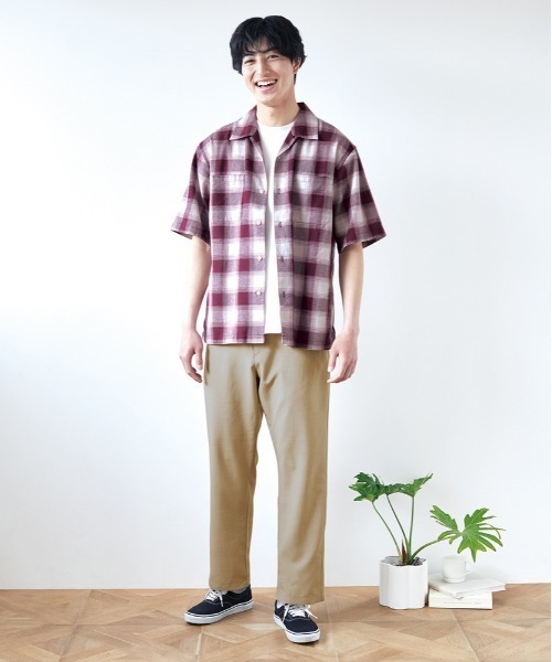 BACK NUMBER（バックナンバー）の「BACK NUMBER(バックナンバー)オンブレチェック半袖シャツ（シャツ/ブラウス・メンズ・ホワイト/サックスブルー/ブラック/レッド・S/M/XL/L）」の5枚目の写真