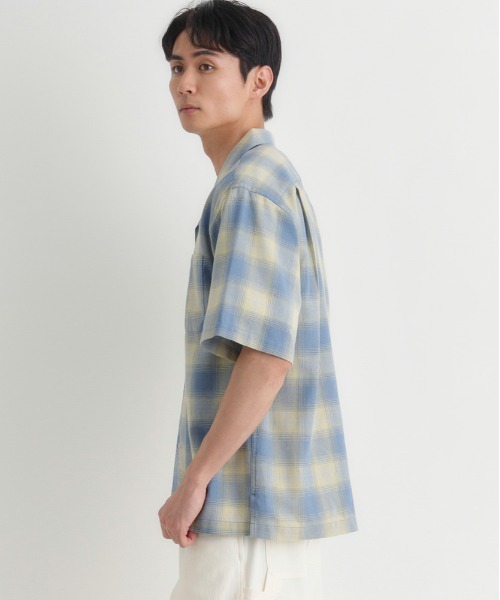 BACK NUMBER（バックナンバー）の「BACK NUMBER(バックナンバー)オンブレチェック半袖シャツ（シャツ/ブラウス・メンズ・ホワイト/サックスブルー/ブラック/レッド・S/M/XL/L）」の7枚目の写真