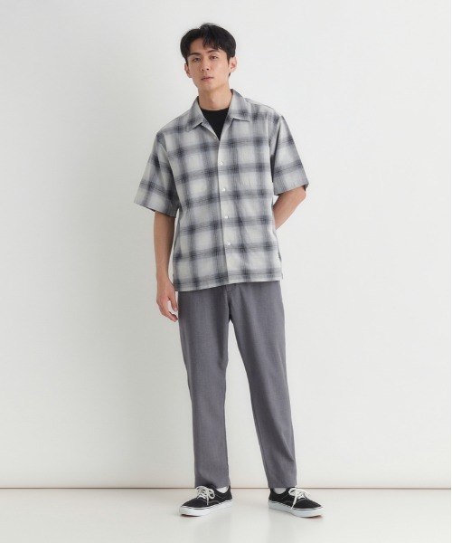BACK NUMBER（バックナンバー）の「BACK NUMBER(バックナンバー)オンブレチェック半袖シャツ（シャツ/ブラウス・メンズ・ホワイト/サックスブルー/ブラック/レッド・S/M/XL/L）」の10枚目の写真
