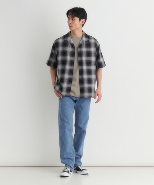 BACK NUMBER（バックナンバー）の「BACK NUMBER(バックナンバー)オンブレチェック半袖シャツ（シャツ/ブラウス・メンズ・ホワイト/サックスブルー/ブラック/レッド・S/M/XL/L）」の11枚目の写真