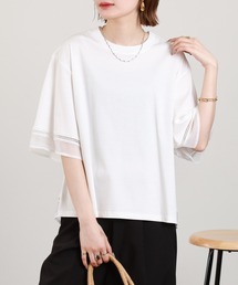 EGLANTINE 袖シアーカットソー 半端袖