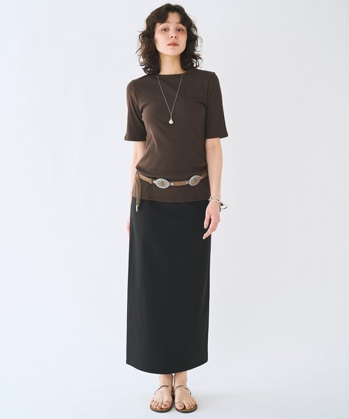 Whim Gazette(ウィムガゼット)の「<水着>ラッシュスカート/セットアップ可(ラッシュガード・レディース・ブラウン/ブラック・FREE)」の4枚目の写真