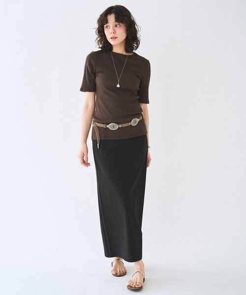 Whim Gazette(ウィムガゼット)の「<水着>ラッシュスカート/セットアップ可(ラッシュガード・レディース・ブラウン/ブラック・FREE)」の8枚目の写真