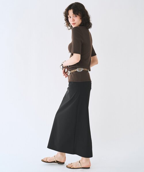 Whim Gazette(ウィムガゼット)の「<水着>ラッシュスカート/セットアップ可(ラッシュガード・レディース・ブラウン/ブラック・FREE)」の5枚目の写真