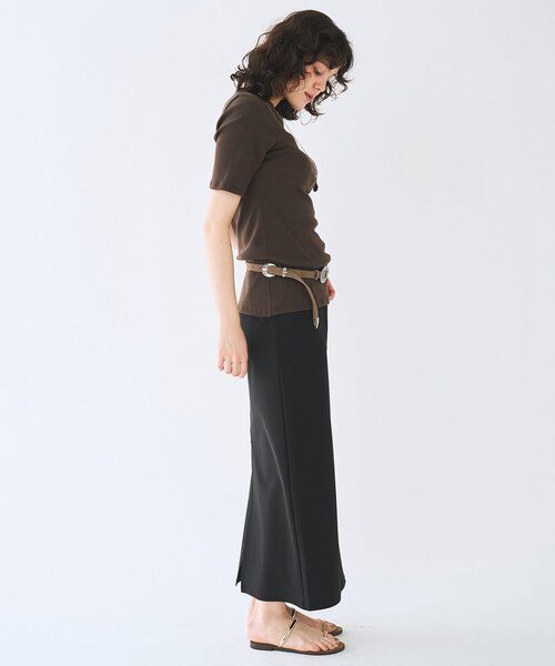 Whim Gazette(ウィムガゼット)の「<水着>ラッシュスカート/セットアップ可(ラッシュガード・レディース・ブラウン/ブラック・FREE)」の7枚目の写真