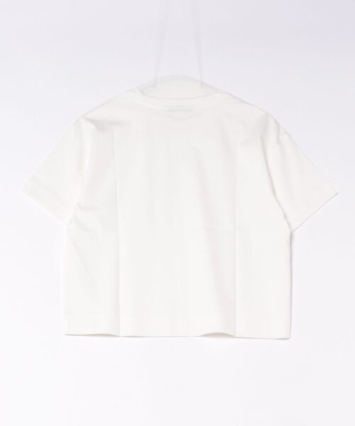 m.f.editorial（エムエフエディトリアル）の「【クロップド丈 ややゆったり コットン100%】m.f.エディトリアル レディース シルケット加工 クルーネック 半袖 Tシャツ（Tシャツ/カットソー・レディース・ブラック/ホワイト・MEDIUM/LARGE）」の3枚目の写真