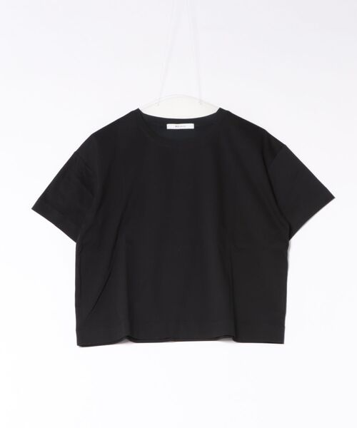m.f.editorial（エムエフエディトリアル）の「【クロップド丈 ややゆったり コットン100%】m.f.エディトリアル レディース シルケット加工 クルーネック 半袖 Tシャツ（Tシャツ/カットソー・レディース・ブラック/ホワイト・MEDIUM/LARGE）」の13枚目の写真