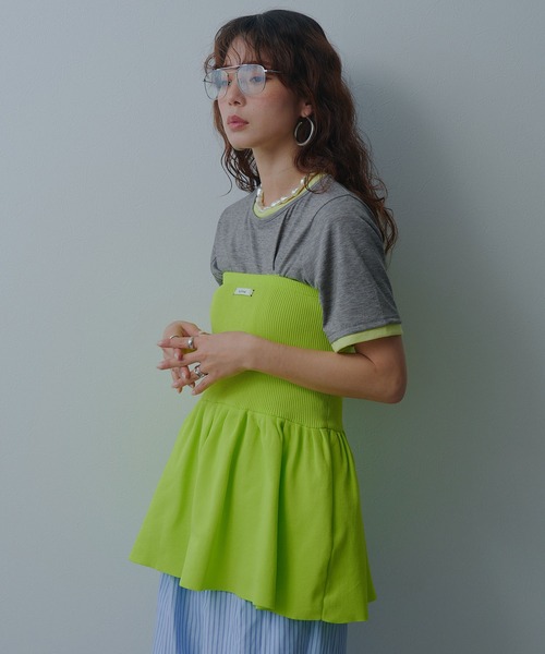 bohmal(ボマール)の「ペプラムビスチェトップス(キャミソール・レディース・ライム/アイボリー/ブルー・FREE)」の21枚目の写真