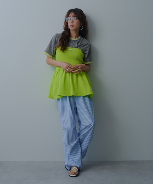 bohmal(ボマール)の「ペプラムビスチェトップス(キャミソール・レディース・ライム/アイボリー/ブルー・FREE)」の22枚目の写真
