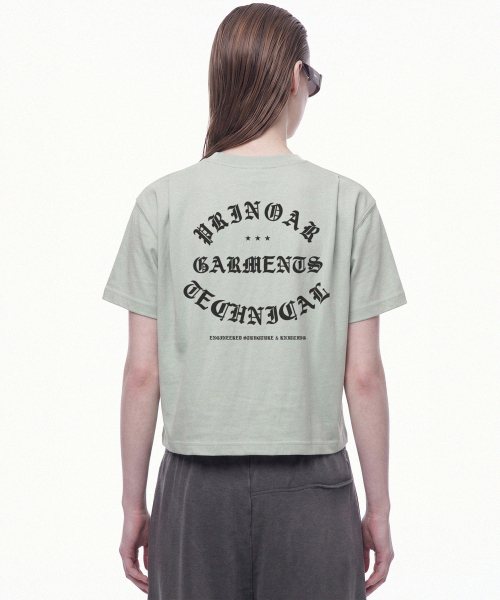 PRINOAR(プリノア)の「ガーメンツセミクロップ半袖Tシャツ - メドウミスト(Tシャツ/カットソー・レディース・グリーン系その他・SMALL/MEDIUM/LARGE)」の9枚目の写真