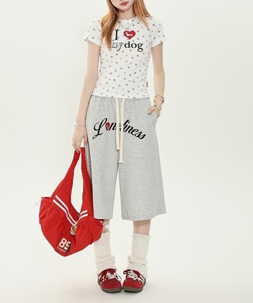 Vipoa(ヴィポア)の「アイラブDOGロゴプリントTシャツ(Tシャツ/カットソー・レディース・レッド/グレー・FREE)」の16枚目の写真