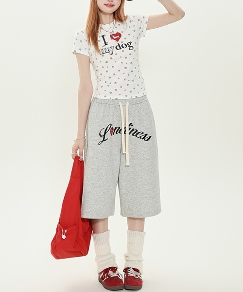 Vipoa(ヴィポア)の「アイラブDOGロゴプリントTシャツ(Tシャツ/カットソー・レディース・レッド/グレー・FREE)」の17枚目の写真