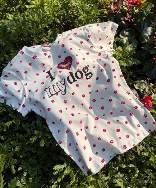 Vipoa(ヴィポア)の「アイラブDOGロゴプリントTシャツ(Tシャツ/カットソー・レディース・レッド/グレー・FREE)」の22枚目の写真