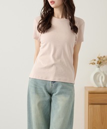 無地 半袖 クルーネック Tシャツ トップス