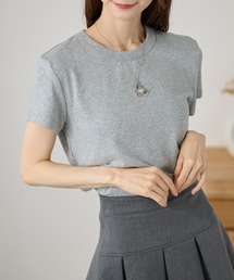 無地 半袖 クルーネック Tシャツ トップス