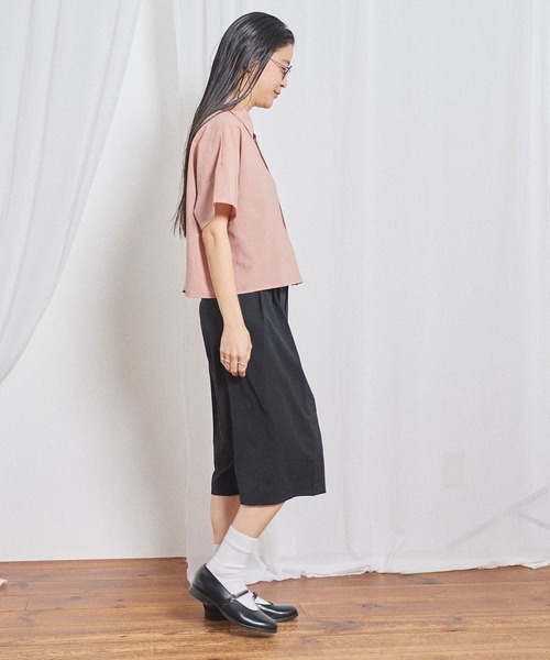 fig London(フィグロンドン)の「3tuck half pants(スラックス・レディース・ベージュ/ブラック・FREE)」の6枚目の写真