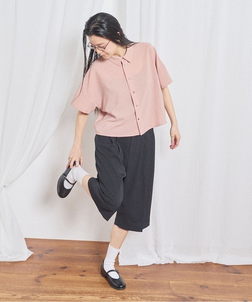 fig London(フィグロンドン)の「3tuck half pants(スラックス・レディース・ベージュ/ブラック・FREE)」の4枚目の写真