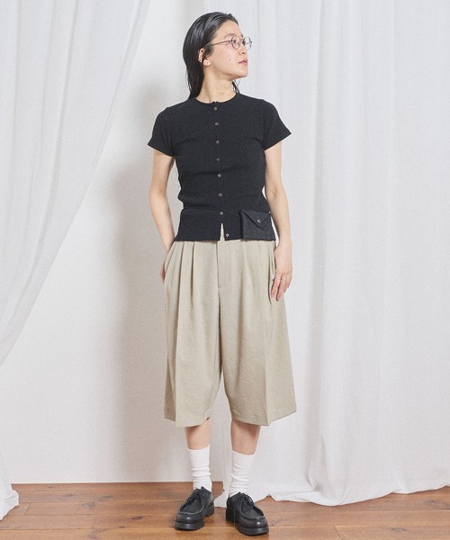 fig London(フィグロンドン)の「3tuck half pants(スラックス・レディース・ベージュ/ブラック・FREE)」の11枚目の写真
