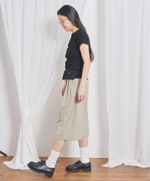 fig London(フィグロンドン)の「3tuck half pants(スラックス・レディース・ベージュ/ブラック・FREE)」の14枚目の写真