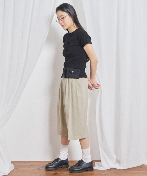 fig London(フィグロンドン)の「3tuck half pants(スラックス・レディース・ベージュ/ブラック・FREE)」の19枚目の写真