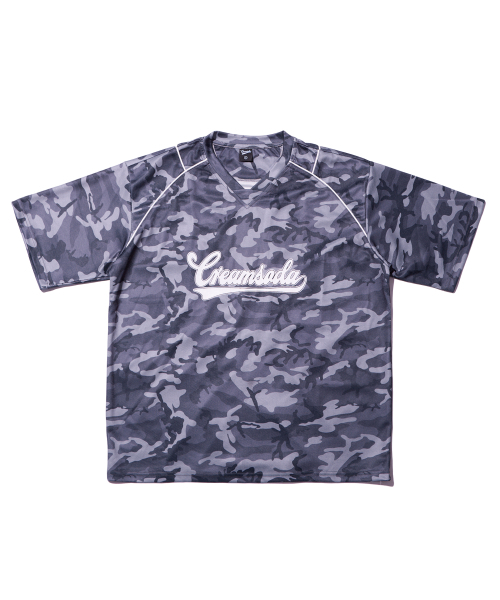 CREAM SODA LAB(クリームソーダラボ)の「カモメッシュパイピングオーバーサイズVネック半袖Tシャツチャコール(Tシャツ/カットソー・メンズ・その他・LARGE/X-LARGE)」の6枚目の写真