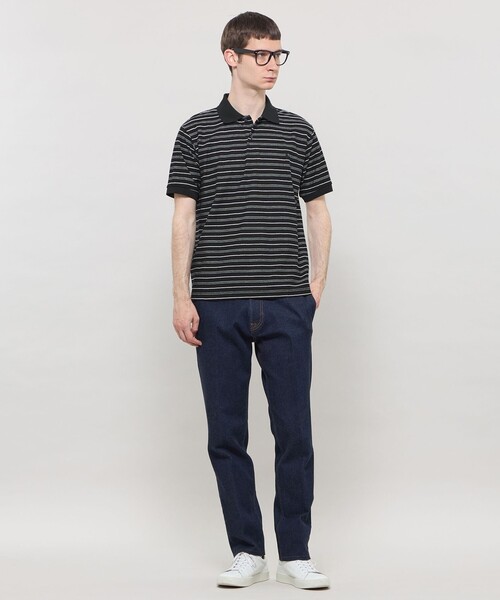 MACKINTOSH LONDON(マッキントッシュ ロンドン)の「ロゴジャカードボーダーポロシャツ(ポロシャツ・メンズ・ホワイト/ブラック・XL/L/M)」の4枚目の写真