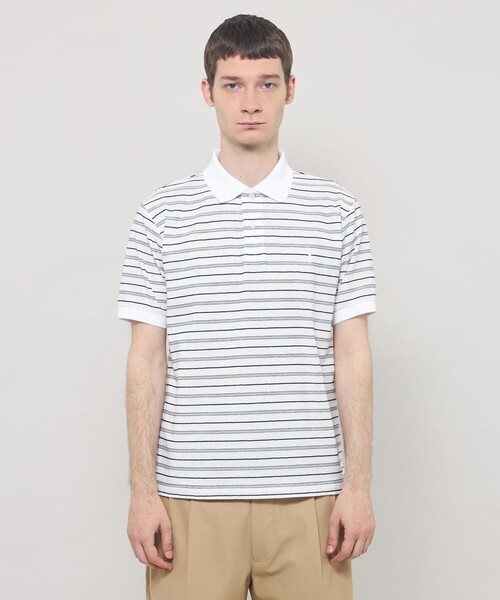 MACKINTOSH LONDON(マッキントッシュ ロンドン)の「ロゴジャカードボーダーポロシャツ(ポロシャツ・メンズ・ホワイト/ブラック・XL/L/M)」の5枚目の写真