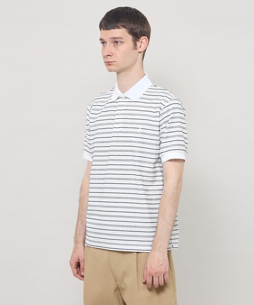 MACKINTOSH LONDON(マッキントッシュ ロンドン)の「ロゴジャカードボーダーポロシャツ(ポロシャツ・メンズ・ホワイト/ブラック・XL/L/M)」の6枚目の写真