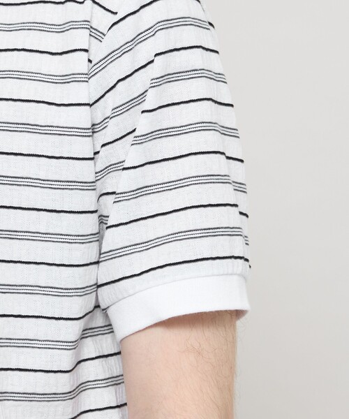 MACKINTOSH LONDON(マッキントッシュ ロンドン)の「ロゴジャカードボーダーポロシャツ(ポロシャツ・メンズ・ホワイト/ブラック・XL/L/M)」の8枚目の写真
