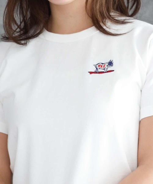 The Endless Summer(エンドレスサマー)の「ORGANIC COTTON FIT T-SHIRT(Tシャツ/カットソー・レディース・ブラック/ホワイト/ベージュ/ネイビー・FREE)」の6枚目の写真
