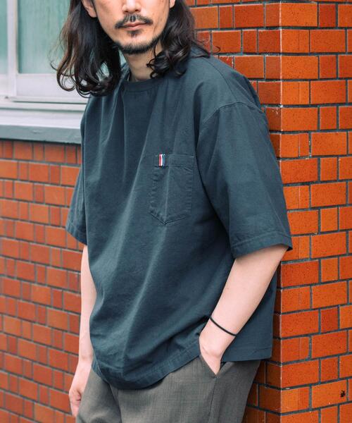 ITEMS URBANRESEARCH(アイテムズ アーバンリサーチ)の「『吸水速乾』フレンチリネン×COOLMAX フハクTシャツ(Tシャツ/カットソー・メンズ・オリーブ/グレー/オフホワイト/ブラック系その他・MEDIUM/LARGE)」の1枚目の写真